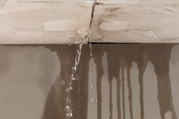 Professional Burst Pipe Cleanup technician working in Stowell, TX